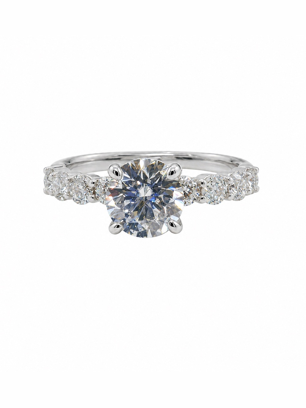 ✨1.64 TCW Moissanite Engagement Ring | 925 Sterling Silver | 1 Carat Center | 6